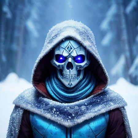 _modelshoot style, (extremely detailed CG unity 8k wallpaper)masterpiece, best quality, intricate detail, absurdres, a skeletonized man like dota 2  hero with bits of flesh hanging off his bones, his skull is covered in icicles and frost, intricate carving, wearing a face mask, glowing eye sockets, wearing a frozen blue crown, chromatic aberration, depth of field, professional photography, soft lighting, tone mapped, highly detailed, sharp focus, dramatic lighting, intricate details, cinematic, 8K, incredible shadows, realistic, (highly detailed background:1.0)