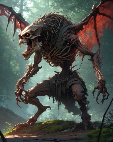 Reaper, Creature with glowing wings and sharp claws, standing in a dense forest at night., Aiming a magical weapon, Bright headlights of a car cutting through the darkness of a rural road, creating a sense of tension., A grand cathedral with towering stained-glass windows, long rows of pews, and sunlight streaming through the windows., True rendering, Studio-grade,  Detailed shading, Enhanced, zPDXLpg, detailxl, zPDXLrl, ZIP2D, zPDXL,  <lora:Fant5yP0ny:0.6> <lora:Pony_DetailV2.0:1>