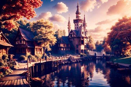<lora:HarborAndDocks:0.8> hado, outdoors, watercraft, building, clouds, docks, water, morning light, mystical, runes, magical, energy, wooden,  OverallDetail, epiCPhoto,  <lora:Wizard_Tower:0.6> witow, tower, castle, plum trees