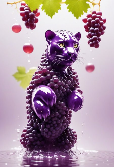 score_9, score_8_up, score_7_up, BREAK, realistic, photo, photorealistic,  leopard, walking on grapes, eating grapes, grape vines, grape bunches