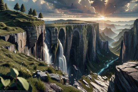 highly insanely detailed, masterpiece, top quality, best quality, highres, 4k, 8k, RAW photo, (very aesthetic, beautiful and aesthetic),  
(code_style,codestyle), 
<lora:CodeStyle (half generic class)_564920:1>, 
(1girl:1.3), 1other, 
cliff,cliff scenery,mountainside,cliff face,âââ