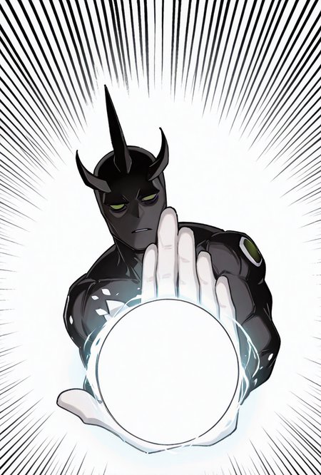 <lora:alienx-09:1> alienx, 1boy, green eyes, horns, matte black skin, full body, dynamic pose, white hands, wide face, white spots on body,   <lora:Biden_Blast__Meme_Pose_Concept__IllustriousXL_and_NoobAI:1> bidenblast, half-closed eyes, foreshortening, energy ball, glowing, incoming attack, upper body, parted lips, looking at viewer, , bidenblast, bags under eyes, glowing, energy ball, incoming attack, foreshortening, upper body, closed mouth, looking at viewer, , bidenblast, incoming attack, emphasis lines, glowing, energy ball, foreshortening, upper body, expressionless, parted lips, white background, simple background, looking at viewer, masterpiece, best quality, amazing quality, very aesthetic, absurdres, newest,