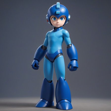 <lora:V1:0.7>,anime,masterpiece, best quality,8k,cg,good anatomy,(),(1boy),solo,megaman,flat chest,helmet,blue eyes,android,arm cannon,bodysuit,science fiction, full body,beautiful,megaman \(style\),armor,thick foot,dramatic,