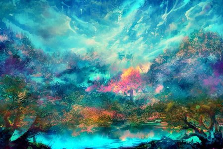 Mh1$AgThS2, intricate linework with expressive contrasts, soft lighting with dynamic highlights, a tranquil large lake in the uplands, sakura trees, blossom, mist, dawn, reflection, with mount fuji in the distance, no humans, In the style of ff-td, FanLan