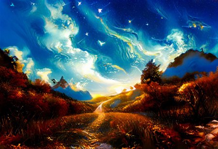 style of Vincent van Gogh, A beautiful landscape with a vibrant night sky filled with twinkling stars, aurora borealis, and a bright full moon. 
starry_morph, 
score_9,score_8_up,score_7_up, rating_safe, beautiful, painterly, detailed, textural, artistic, aesthetic, 
, dreamy, moody, ,