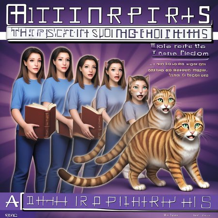 <lora:Animorph_-_pony:1> animorph, girl, morph, cat, left to right transformation, multiple people, 5 stage transformation, gradual transformation,  book cover