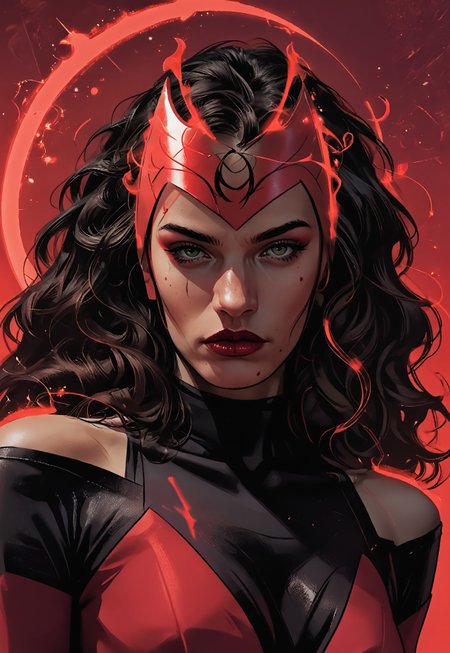 ((zPDXL3)), ((zPDXLxxx)), score_9, score_8_up, score_7_up, score_6_up, beautiful, masterpiece, best quality, high res, face focus, (extremely detailed face and eyes), 1girl, solo, perfect face, detailed eyes, portrait, detailed drawing, partially illuminated, blurry background, face focus, facing viewer, s1_dram, watercolor \(medium\),  best quality, detailed face, detailed eyes, traditional media, (lineless, vector art:1.5), 
BREAK,
<lora:Scarlet_Witch_Hellfire:1> 1girl, solo, long hair, black hair, green eyes, latex bodysuit, headdress,  pelvic curtain, floating, (magic:1.5), red magic, magic circles, casting spell, red energy, red magic, <lora:sdxl_casting_spell-000003:0.65>,
BREAK,
closed mouth, cute, female focus, sexy, seductive, looking at viewer, godrays, perfect body, (sexy pose:1.4), 
BREAK,
simple background,
