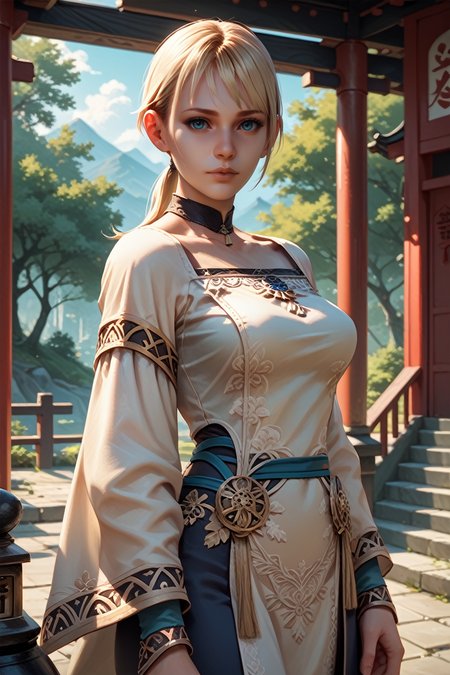 score_9, score_8_up, score_7_up, score_6_up
<lora:HGFiona:0.9>
HGFiona, 1girl, blonde hair, ponytail, blue eyes, looking at viewer, stands in a dimly lit, sacred shrine