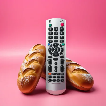 (remote control showcase) <lora:52_remote_control_showcase:1.1>
Pink background,
high quality, professional, highres, amazing, dramatic,
(Local bakery and fresh bread aroma:0.5),