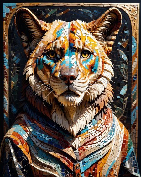 score_9, score_8_up, score_7_up, intricate details, rating_safe,
 <lora:MosaicStyle:1>,
1boy(Mosaic, made from colored stone pieces, 
anthro furry, aurochs, 
full body, looking at the viewer, solo, smiling), black background, 
<lora:ral-chrosc-clr:0.3>, ral-chrosc-clr,
<lora:xl_more_art-full_v1:0.3>,
<lora:add-detail-xl:0.3>