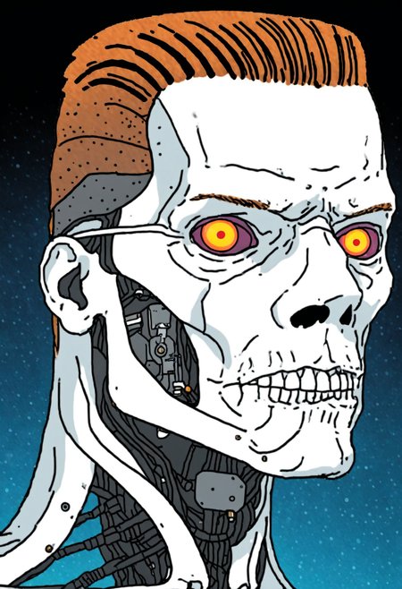Flat 2D Art, (MS portrait zoomer:1.4), close-up of the  terminator, detailed, raw, gritty, grainy texture, abstract geometric gradients, colorful background <lora:zoomer_v3:1>, simple flat color, 2-dimensional, Flat 2D Art Style