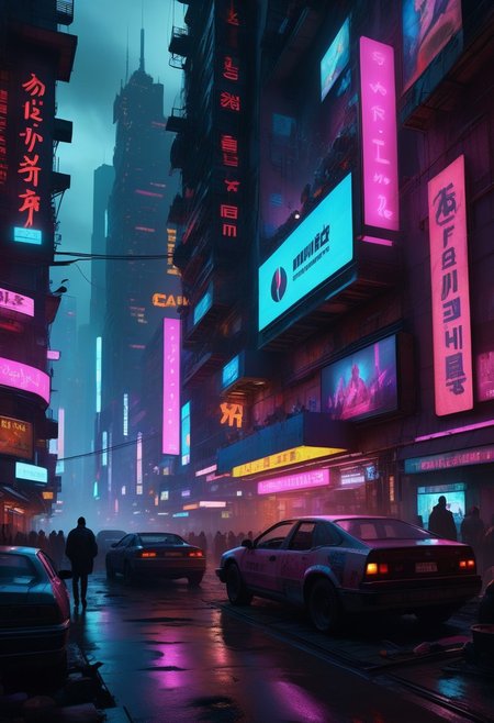 corporate dystopia with towering skyscrapers and neon lights, corporate logos and advertisements everywhere, citizens living in cramped, dark apartments, air filled with the scent of pollution and synthetic fragrances, distant sounds of bustling crowds and mechanical noises, use of 'high resolution', '8k', 'hyper-detailed', 'cyberpunk', 'dramatic lighting' to highlight the contrast, 'depth of field' for immersive effect, 'HDR' for high dynamic range