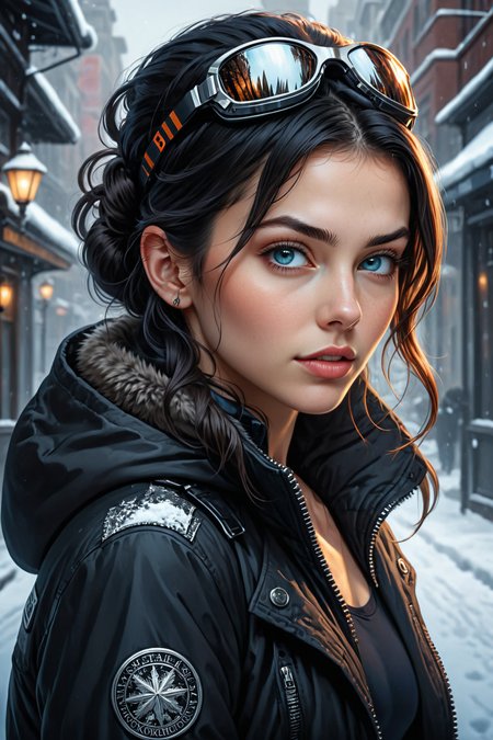 by ( Kelly Mckernan  and ( Joseph Stella  in the style of (( Olga Skomorokhova ))) and  David Yarrow ), digital painting,   cute fit 18 year old woman  
 <lora:more_art:0.30> <lora:midjourney:-0.15> <lora:RMSDXL_Enhance:0.50> <lora:RMSDXL_Creative:0.50> <lora:RMSDXL_Photo:0.50> <lora:RMSDXL_Darkness_Cinema:0.50> <lora:clothing_slider:2.00> <lora:great_lighting:1.50> <lora:aesthetic:1.50> <lora:photorealistic_portrait:1.50> <lora:extremely_detailed:1.50> <lora:dpo:0.25>