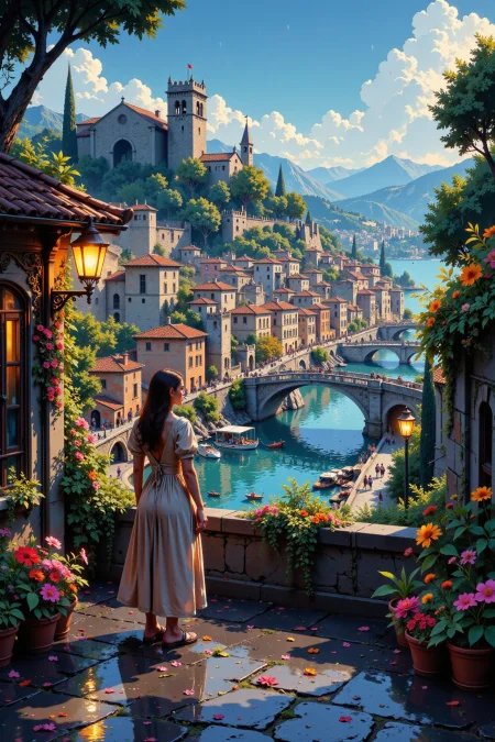 roman city beautiful landscape, rainy day, woman, very intricate, very detailed, sharp, bright, colorful, <lora:Hand v2:0.5> <lora:Anti-Blur:1><lora:Insane Detail Slider:0.25>  <lora:flux.1_lora_flyway_Epic-detail_v2:0.3> <lora:fluxenhancer:0.25> <lora:ROWER:0.6> <lora:flux-charmer-v1-1:0.4> <lora:Vibrantly_Sharp_style_v.5:0.4> <lora:Flux_Anime_Retro_Style:0.8> retroanime