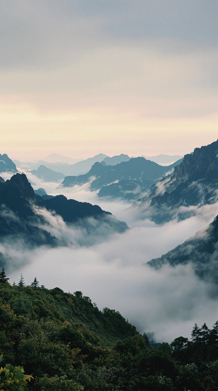Incredibly beautiful, breathtaking landscape. Desktop wallpaper. limited dark palette, unusual dark colors, faded colors, atmospheric haze, highly dramatic cinematic lighting, film grain, professional, superb composition, fine detail, maximum detail, extreme level of detail, masterpiece, best quality