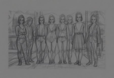 android 18, andy18, raw sketch line art,