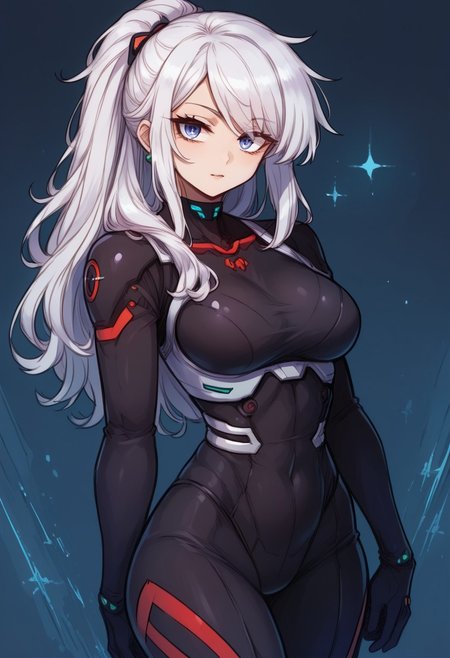 artist:yoneyama mai, <lora:Hyper-SDXL-8steps-lora:1>, <lora:StS_PonyXL_Detail_Slider_v1.4_iteration_3:4>, score_9, score_8_up, score_7_up, score_6_up, source_anime, ultra quality, clear lines, looks at the viewer,  (/kaywai style), (anime style), 1 girl, solo, M.A.K.S.I.M, futuristic clothes
