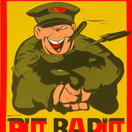 A propaganda poster with Beetle Bailey encouraging people to fight in the Vietnam war