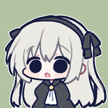 Kasugano Sora,<lora:miratsu_noob:1>,chibi,silver hair,