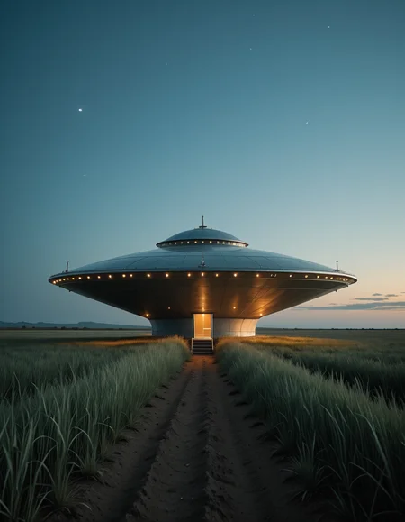 metallic flying saucer illu