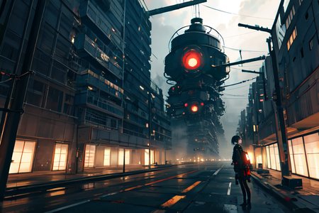 highly insanely detailed, masterpiece, top quality, best quality, highres, 4k, 8k, RAW photo, (very aesthetic, beautiful and aesthetic),  
tsutomu nihei,nihei_tsutomu,blame!,blame gakuen!,abara,TNstyle,sidonia_no_kishi,(lab,city ruins,sidonia \(ship\)),clouds,cables,tubes,industrial pipes,buildings,dark sky,black sky,fog,foggy,letterboxed,fence,wire,dome,air conditioner,tentacles,bones,gauna,gauna mech,lantern,star \(sky\),starry sky,machinery,ventilation fan,ventilation shaft,drainpipe,concrete walls,metal walls,walkway,light particles,dystopia,destroyed,no human,blm, 
<lora:ABARA:0>, 
(1girl:1.3), 
solo focus, 
autumn,âââ