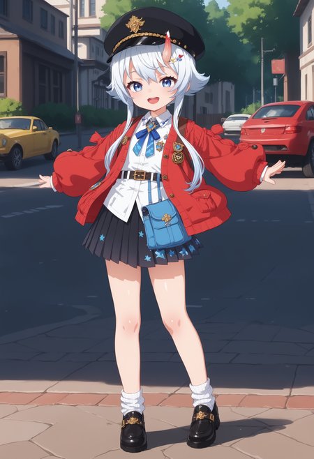 score_9, score_8_up, score_7_up, BREAK source_anime, masterpiece, anime screencap, shiny skin,
1girl, solo, smile, open mouth, full_body_shot,
sakiri,
<lora:sakiri.pony:1>
