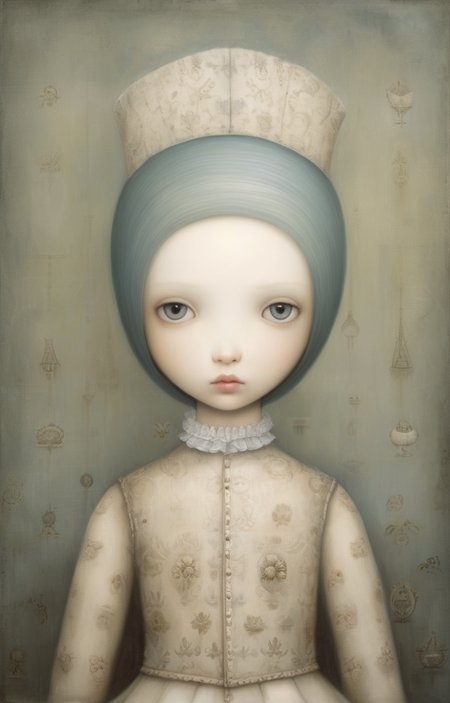 masterpiece,best quality,<lora:tbh340-sdxl:0.75>,illustration,style of Nicoletta Ceccoli, portrait of noble man