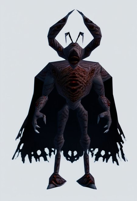 score_9, score_8_up, score_7_up, rating_safe,newest,n64zeldastyle, 3d, polygonal, white background, full body,fleshmutant,shadow monster,covered in eyes and mouths,cape,antenna