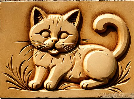 Bas-relief of a cute cat<lora:Bas-relief-000004:1>