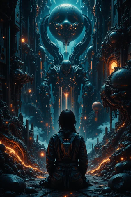 dock,beautiful misterious futuristic sci-fi cyberpunk landscape, noon, woman, very intricate, very detailed, sharp, colorful, <lora:Hand v2:0.5> <lora:Anti-Blur:1><lora:Insane Detail Slider:0.25>  <lora:flux.1_lora_flyway_Epic-detail_v2:0.3> <lora:fluxenhancer:0.25><lora:The_Dark_Side_Of_The_Future:0.4><lora:Neurocore Anime Cyberpunk v2.0:0.5> A digital artwork in the style of cknc
