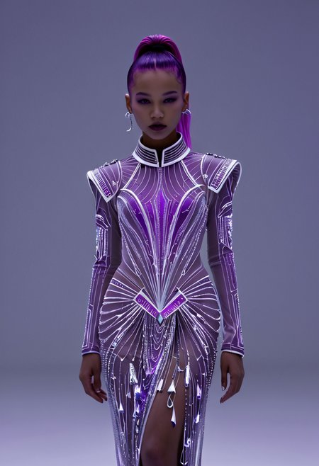 neonpunk style <lora:Princess-OC_v2-000005:1>,Ada Gladys Killins,1girl,<lora:Alexander McQueen-art deco:1>,Alexander McQueen art deco, . cyberpunk, vaporwave, neon, vibes, vibrant, stunningly beautiful, crisp, detailed, sleek, ultramodern, magenta highlights, dark purple shadows, high contrast, cinematic, ultra detailed, intricate, professional