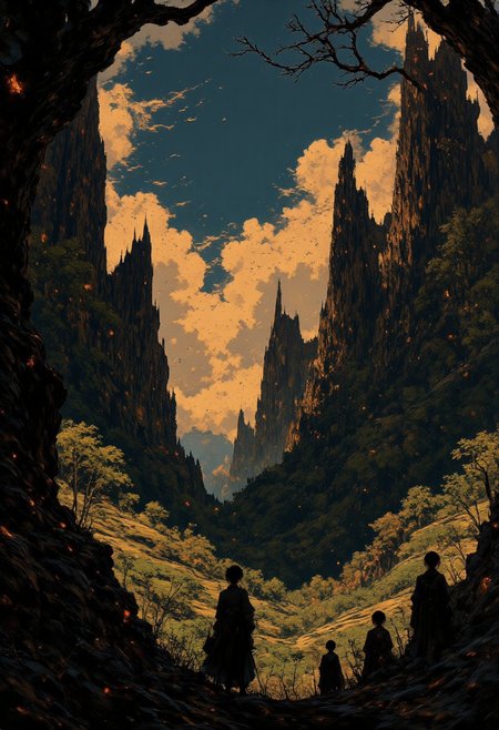 « Down the slope, he noticed a girl picking berries from a flowery thicket. »
