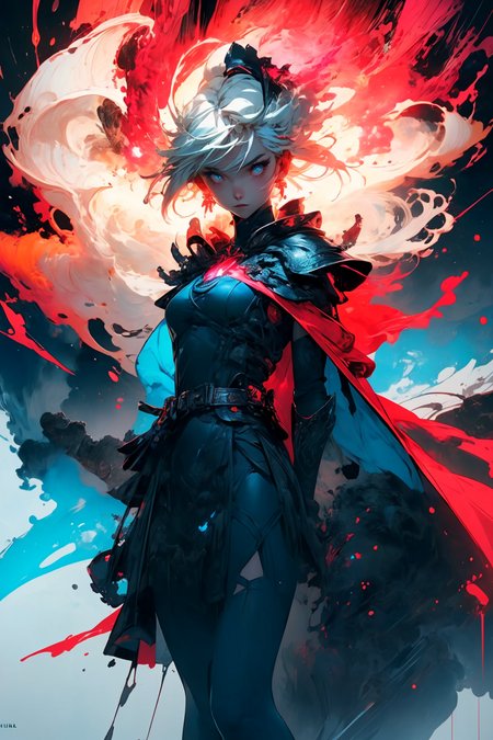 Saber1girl, In hand huge flame great swordwhite blue dressBlue capeBlue bowgorgeous armorplatinum blonde hair
A shot with tension(sky glows red,Visual impact,giving the poster a dynamic and visually striking appearance:1.2),
<lora:~Q?-Saber:0.8>
<lora:more_details:0.4>
 <lora:Cosmic anime-oil fusion v2:0.45> 
<lora:AnimeVibesV3:0.3> animevibes, 
<lora:3DMM_V11:0.5> 3DMM 
<lora:midjourney_20230624181825:0.7> midjourney ,
 <lora:LAS:0.5> cloud,colorful,
<lora:msw_locon-t2:0.6>
 <lora:wuxia2:0.6> gu,
 <lora:CyberpunkStyleV1:0.2> PunkAI ,
<lora:CatgirlMaidV1.0-000003:0.35> CatgirlMaid, shiny, shiny hair, shiny skin, shiny clothes
