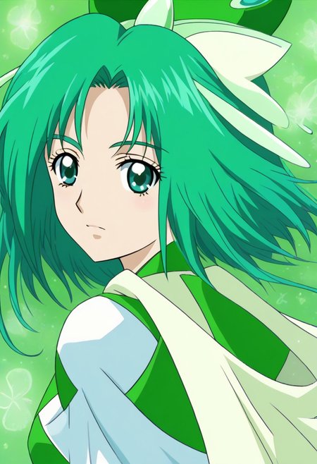 detailed background, green hair,, shiny skin,green eyes,<lora:curemint.:1>, curemint, solo,