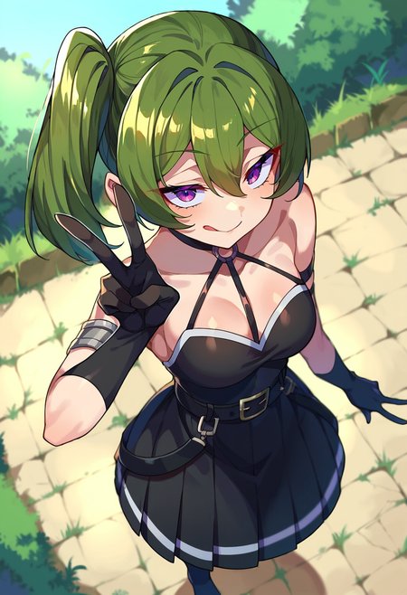 score_9, score_8_up, score_7_up, score_6_up, score_5_up, score_4_up, source anime, BREAK,
<lora:sousou_no_frieren_ubel:0.8>  lebupnxl, ubel  \(sousou no frieren\), 1girl, from above, v, outdoors