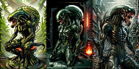 (otherworldly), highly insanely detailed, masterpiece, top quality, best quality, highres, 4k, 8k, RAW photo, (very aesthetic, beautiful and aesthetic), 
__lazy-wildcards/cosplay-char/alien-predator/xenomorph/prompts__, 
<lora:FemXeno:1>, 
(1girl:1.3), eyes focus, 
__lazy-wildcards/dataset/background__,âââ
