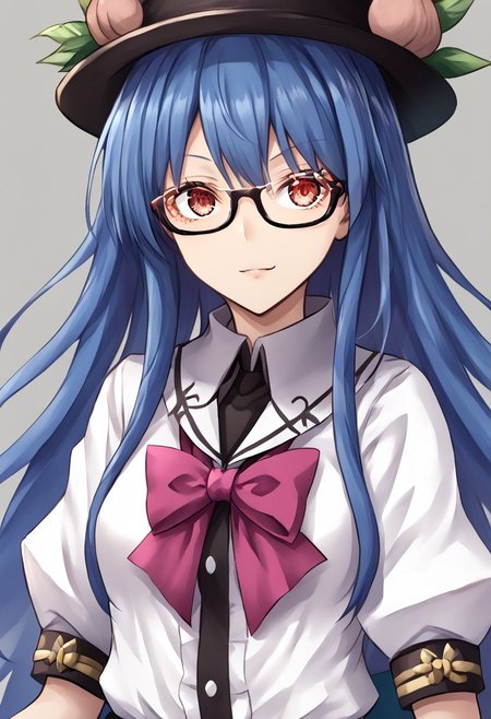 1girl, tenshi, hinanawi_tenshi, bespectacled, glasses, 
masterpiece, best quality, very aesthetic, absurdres,