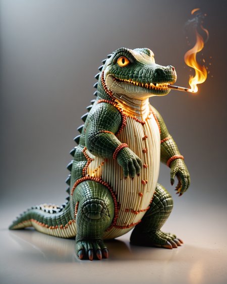 score_9, score_8_up, score_7_up, intricate details, rating_safe,
<lora:World Morph Matches:1>,
1boy(
crocodile,
full body, WORLD MORPH MATCHES, FIRE, looking at the viewer, solo, smiling), detailed background, depth of field, subsurface scattering, 
<lora:ral-chrosc-clr:0.3>, ral-chrosc-clr,
<lora:xl_more_art-full_v1:0.4>,
<lora:add-detail-xl:0.4>