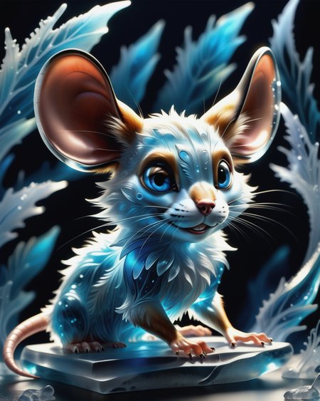 score_9, score_8_up, score_7_up, intricate details, rating_safe,
<lora:BioIceCrystalsPONY:1>, 1boy(made out of Jed-Blmicry, bioluminiscence, translucent,
anthro furry, mouse,
full body, looking at the viewer, solo, smiling), detailed background, depth of field, subsurface scattering, 
<lora:ral-chrosc-clr:0.3>, ral-chrosc-clr,
<lora:xl_more_art-full_v1:0.3>,
<lora:add-detail-xl:0.3>