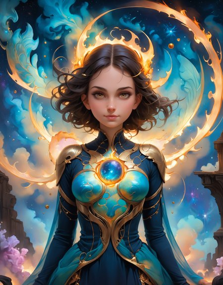 ethereal fantasy concept art of <lora:zhongfenghua:1> zhongfenghua,(sienna,phthalocyanine blue glyph,whirling,infuse ,mystifying,transfiguring,spiral lines,Straight lines,solar flare,torus,Drifting,green roofing brownian motion magic:1.0) beautiful 1girl.KristinaMeshalkova Teasing, A playful smirk, a raised eyebrow, and a hint of dominance. ,
Crafting spells of a spell and does magic (Bronze ,Electric current,Translation,Resonant,Unearthly,Transcendent,doom,Liquid crystal,bioluminescence,Triangular Prism magic:1.0) ,
breathtaking detailed soft painting, masterpiece, best quality, amazing quality,rembrandt style, Christian saint, detailed art nouveau stained glass of flames background, elegant , highly detailed, artstation, concept art, matte, sharp focus, art by Tom Bagshaw, Artgerm and Greg Rutkowski, Cinematic style, Beauty, Realism, Photorealism, Chiaroscuro, High quality, cinematic lighting ,
 <lora:hyperkraximalism_v1-1:1>, 
<lora:Iridescence:0.5> IRDCC,
 <lora:DetailMaximizer:1>, magnificent, celestial, ethereal, painterly, epic, majestic, magical, fantasy art, cover art, dreamy