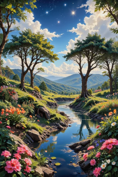 (garden),  beautiful Micronesian landscape,  bright luminous night, pretty woman, intricate, very detailed, sharp, colorful, multilayer surrealistic paint,  <lora:Hand v2:1> <lora:Anti-Blur:1> <lora:Insane Detail Slider:0.5>   <lora:Flux.1_Turbo_Detailer:0.6> <lora:flux-photo-transparent_Alpha_1.0:0.8> <lora:flux.1_lora_flyway_Epic-detail_v2:0.6>,  <lora:Painterly01b_CE_FLUX_AIT:0.8> pntrlyCE_style,  <lora:VividlySurreal:1>