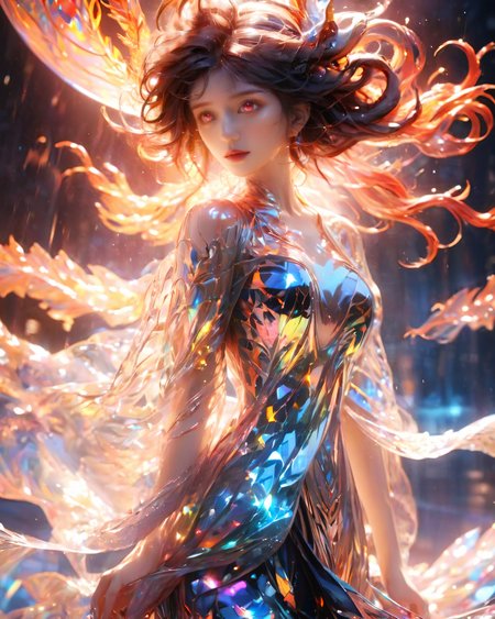 (super clear picture quality:1.8),masterpiece,best quality,
ultra-realistic mix fantasy,flood dragon,a mythical creature capable of invoking storms and floods,in the style of dark azure and light azure,mixes realistic and fantastical elements,vibrant manga,uhd image,glassy translucence,vibrant illustrations,ultra realistic,jewelly,shawls,light In eyes,red eyes,firefly,bokeh,mysterious,fantasy,cloud,abstract,colorful background,night sky,flame,very detailed,high resolution,sharp,sharp image,4k,8k,masterpiece,best quality,magic effect,(high contrast:1.4),dream art,diamond,mysterious colorful background,dark blue themes,real,<lora:xl-holographic-å¨æ¯V20:0.6>,holographic,an oriental dragon,inhuman,holographic metal,machine,<lora:ä¸äº«å¤æ¨¡_v3.0:1>,<lora:ä¸äº«ç¹æ_XL_LORA_v3.0:0.5>,<lora:ä¸äº«å¤æ¨¡_v3.0:0.35>,the perfect hand,perfect face,