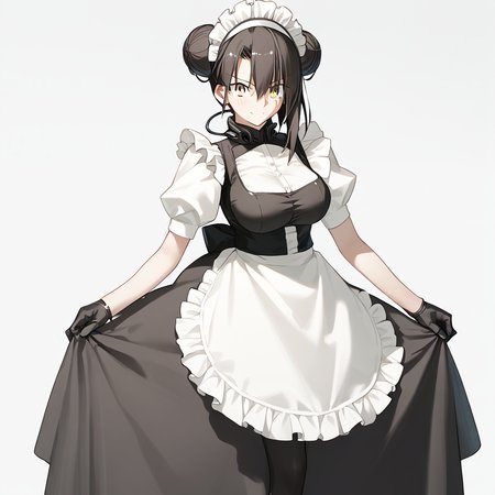 <lora:Takeuchi_Takashi_PonyXL_style_v01:1>
<lora:agent.pony:1>
score_9 , score_8_up , score_7_up , source_anime , 
masterpiece , best quality , ultra-detailed , 
BREAK
agent \(girls' frontline\), maid
1girl , woman , huge breasts , light smile , light blush , ((jeanne d'arc (fate)):0.5)  , 
long black hair  , maid dress ,  
cowboy shot