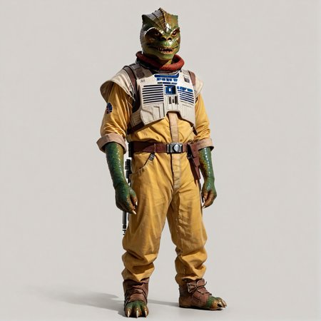 score_9,score_8,score_7,source_furry,
<solo:1.5>,
 trandoshan, trandoshan _starwars, alien,
trandoshan_starwars, trandoshan, alien, trandoshan _starwars, 1boy, solo, male focus, white background, full body, alien, simple background, green skin, standing, colored skin, teeth, yellow bodysuit, sharp teeth,
 <lora:Trandoshan_Star_Wars_V2:1> trandoshan_starwars,