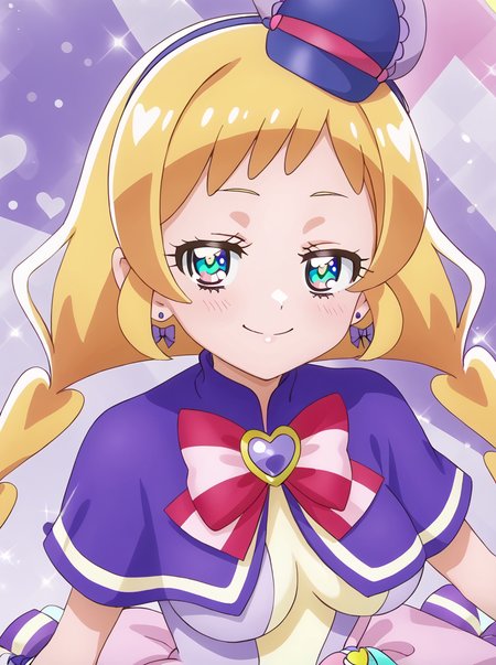 detailed background, shiny skin, posing,
<lora:curefriendy.pony:1.0>, 
curefriendy,
large breasts, 
half-closed eyes, naughty face,, sexually suggestive, sexually aroused, light blush,