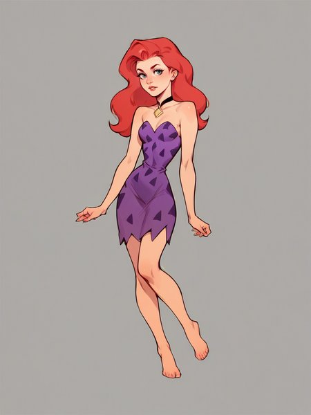 score_9, score_8_up, score_7_up, score_6_up, score_5_up,   <lora:AnnMargrockXLP2:0.8> ann margrock, 1girl, red hair, long hair, solo, barefoot, purple dress,