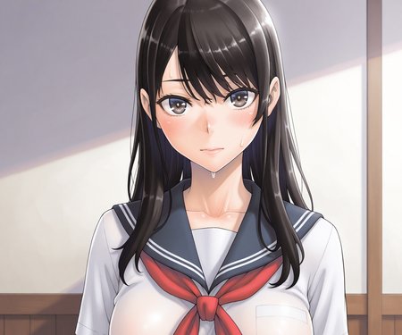 masterpiece, best quality, amazing quality, , 1girl, solo, shirt, sailor collar, shirt, looking at viewer,  <lora:Sawaragi style ILL-v2:1> sawaragistyle
