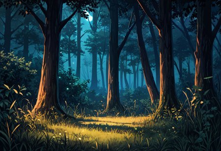 score_9,  score_7_up,  forest, no humans, grass,  night,   <lora:Forest 3:1>