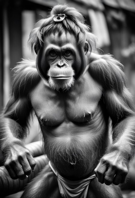 artrngtn, sumatran orangutan  male in the style of street photography