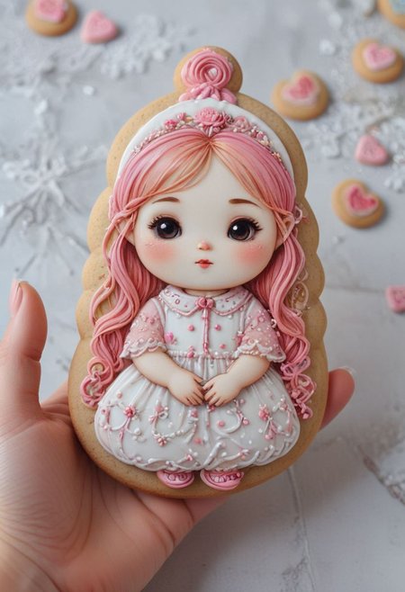 *snoo*
cookie art design, cookie decoration,solo cookie,(flat art),